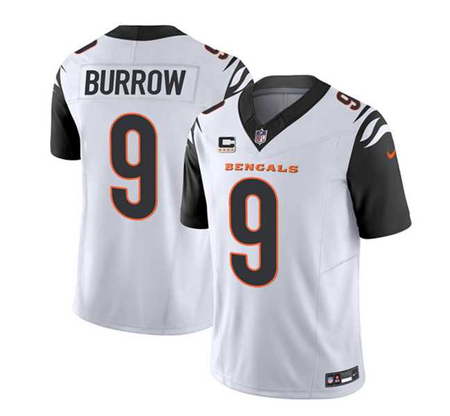 Men & Women & Youth Cincinnati Bengals #9 Joe Burrow 2023 F.U.S.E. White With 4-Star C Patch Vapor Untouchable Limited Football Stitched Jersey